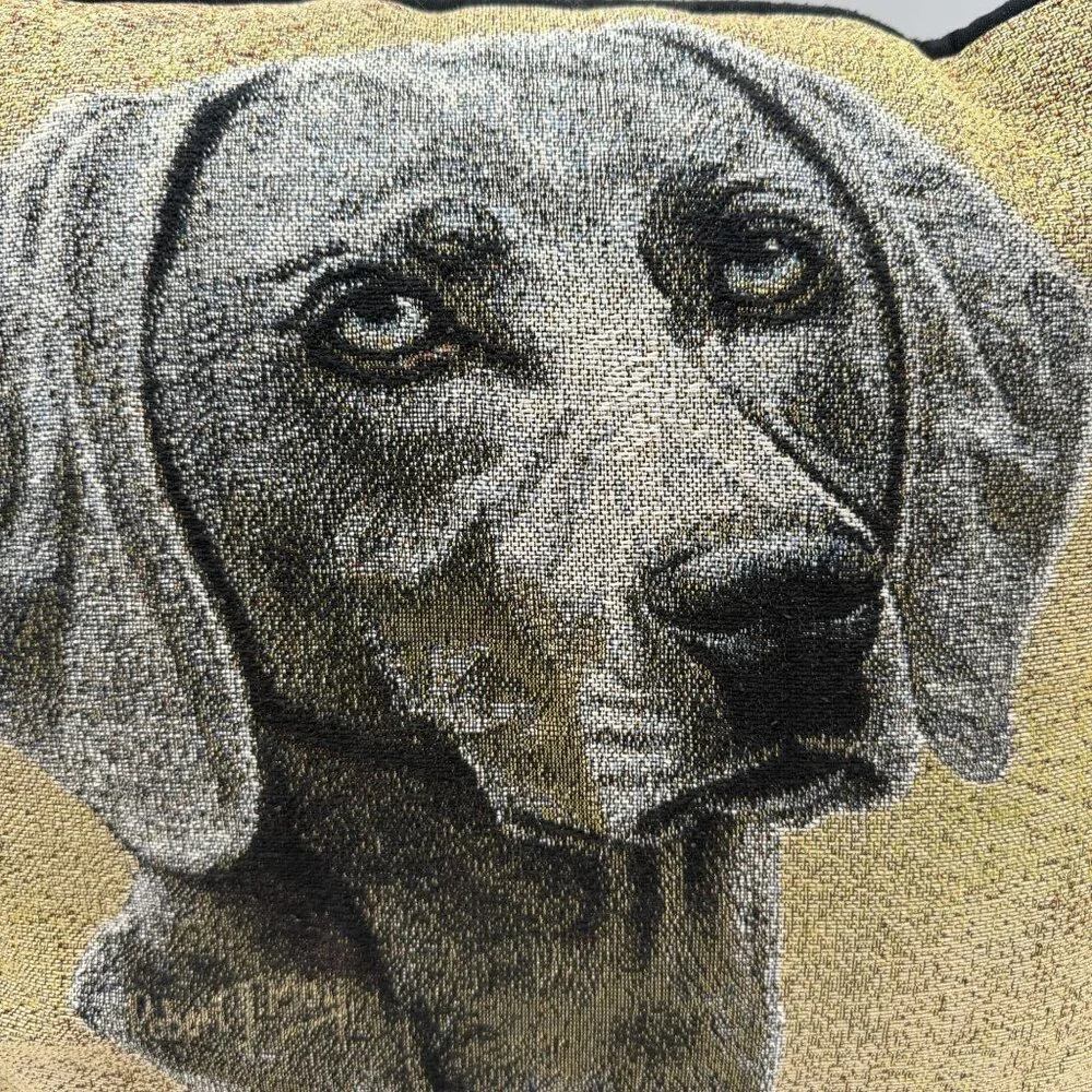 Weimaraner Dog Decorative Square Throw Pillow Tapestry Design 15 Inches